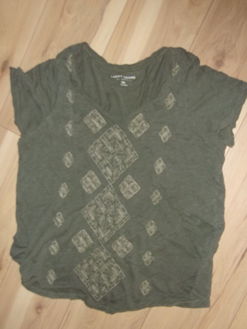 Lucky brand boho Size 2x 2 x casual dress womens tee shirt blouse t